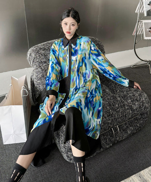 Marble Print Dress